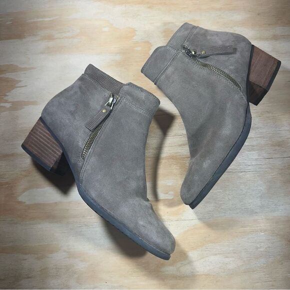 Blondo Taupe Suede Ankle Boots Women’s Size 8.5 - Picture 2 of 7